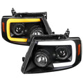 PROJECTOR HEADLIGHTS- BLACK HOUSING WITH CLEAR LENS