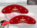 Front Set 2 Caliper Covers Engraved Front Chevy Racing Red Finish Silver Characters 2012-2020 Chevrolet Sonic MGP Caliper Covers