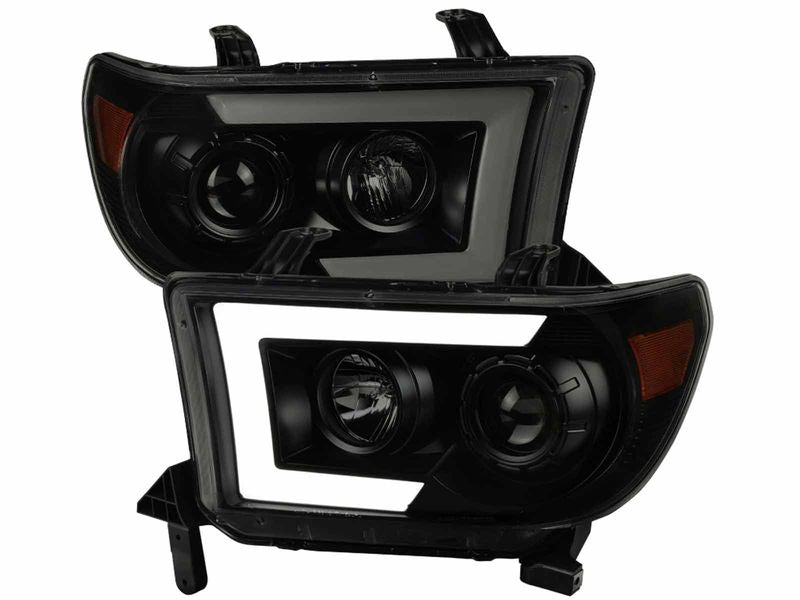 PROJECTOR HEADLIGHTS WITH AMBER REFLECTOR- SMOKE LENS WITH BLACK HOUSING