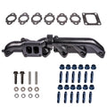 Pulse Flow Exhaust Manifold Kit Fits 2003-2007 5.9L Cummins 2-Pc T4 With Gaskets Premium Hardware ATS