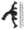 Shorty Header Black Painted 1991-1999 Jeep Wrangler Yj/Tj 4WD I6-4.0L Tube Size 1-5/8 Inch O.D. Black Paint FlowTech