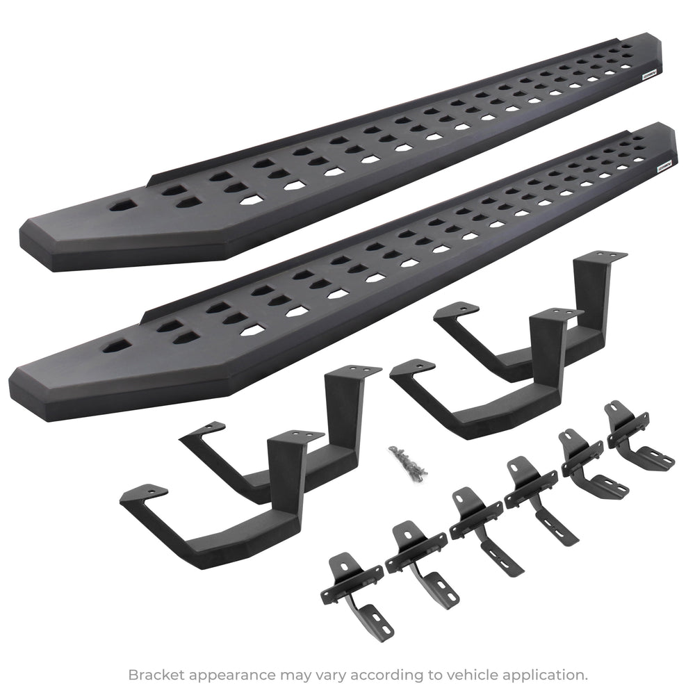 19C RAM 1500 RB20 RUNNING BOARDS W/MOUNTING BRACKETS KIT TEXTURED BLACK