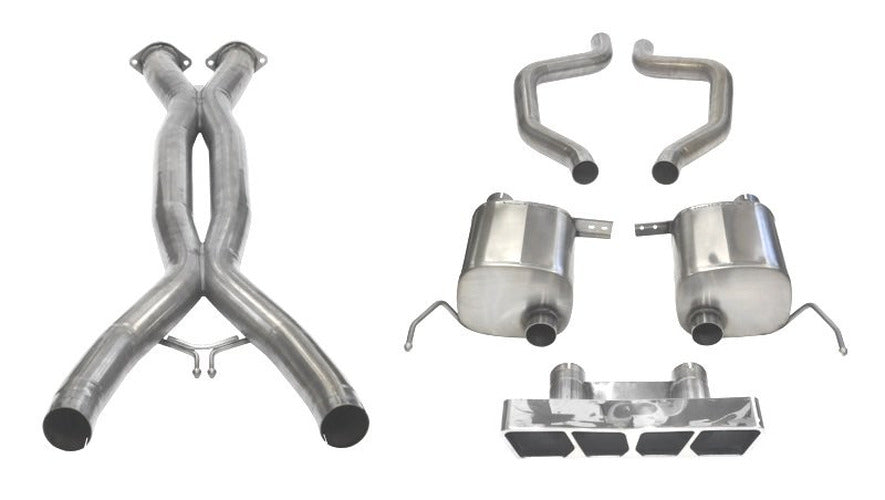2.75 Inch Cat-Back Sport Exhaust Dual Rear Exit Polygon Polished Tip 15-Present Chevy C7 Corvette Pl