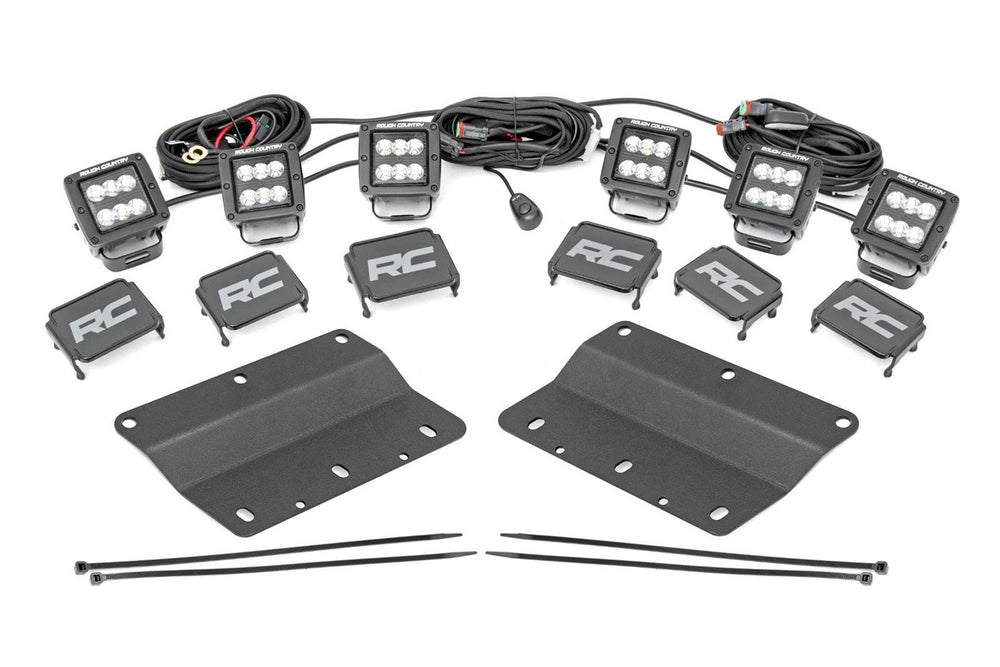 LED Light Kit | Fog Mount | Triple 2" Black Pair | Spot | Ford Bronco (21-26)