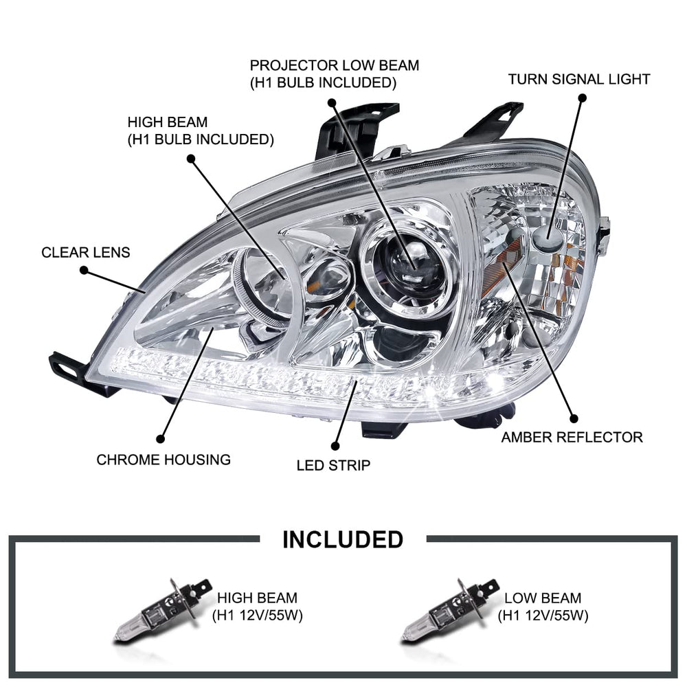 ML HALO PROJECTOR HEADLIGHTS CHROME