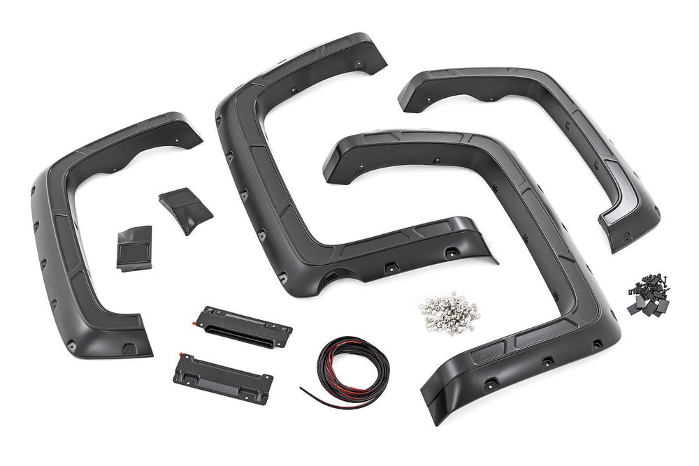 Defender Pocket Fender Flares l 5.8 Bed Silver Chevy Silverado 1500 (14-18)