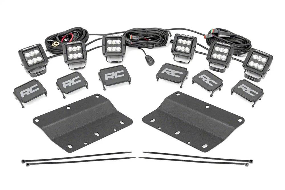 LED Light Kit | Fog Mount | Triple 2" Black Pair | Spot/Flood | Ford Bronco (21-26)