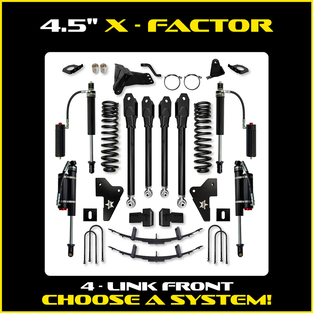 23C F250/350 4WD 4.5IN X FACTOR SUSPENSION SYSTEM W/ FAST CD ADJUSTABLE SHOCKS