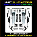 1116 F450 4WD 4.0IN X FACTOR PRO SYSTEM W/ BILLET ALUMINUM ARMS AND 2 5/8 RR SHOCKS