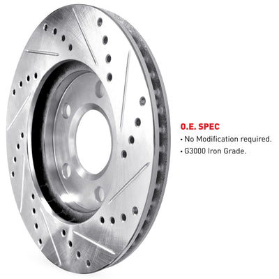 R1 90-16 Saab 9-2X Front Drilled & Slotted Silver Brake Rotor Set