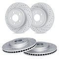 R1 17-25 Honda HR-V Front & Rear Drilled & Slotted Carbon Coated Brake Rotor Set