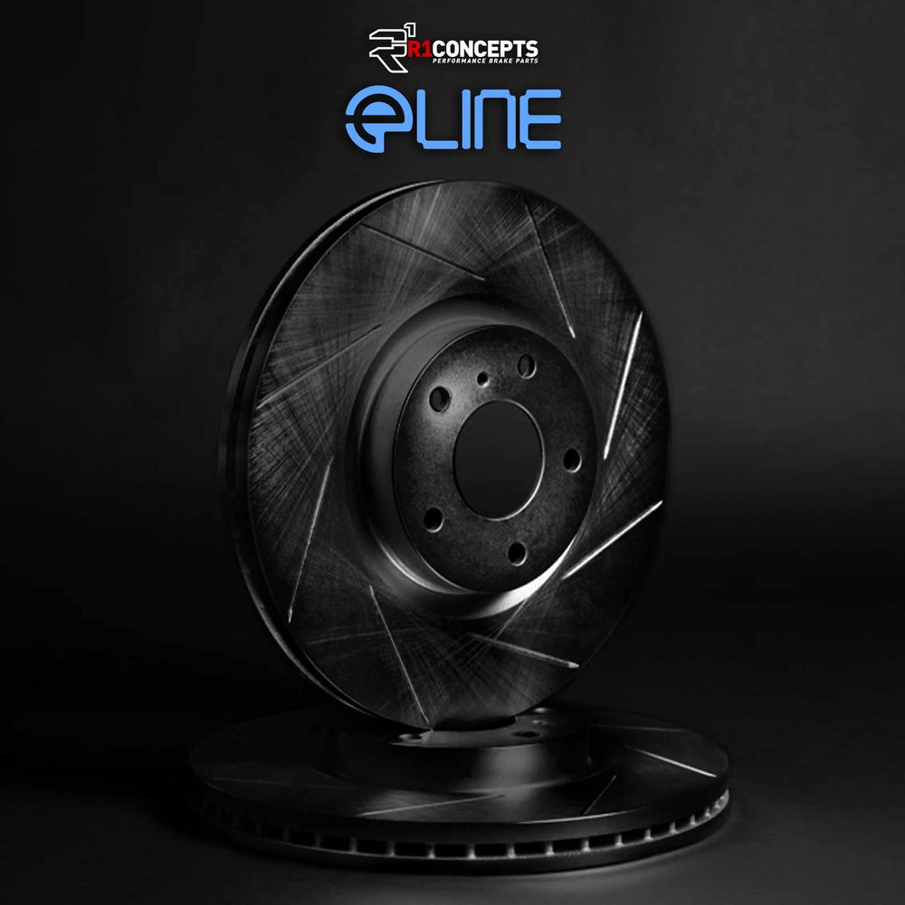 R1 Concepts Brake Rotor- Slotted - Black Fits Hyundai Santa