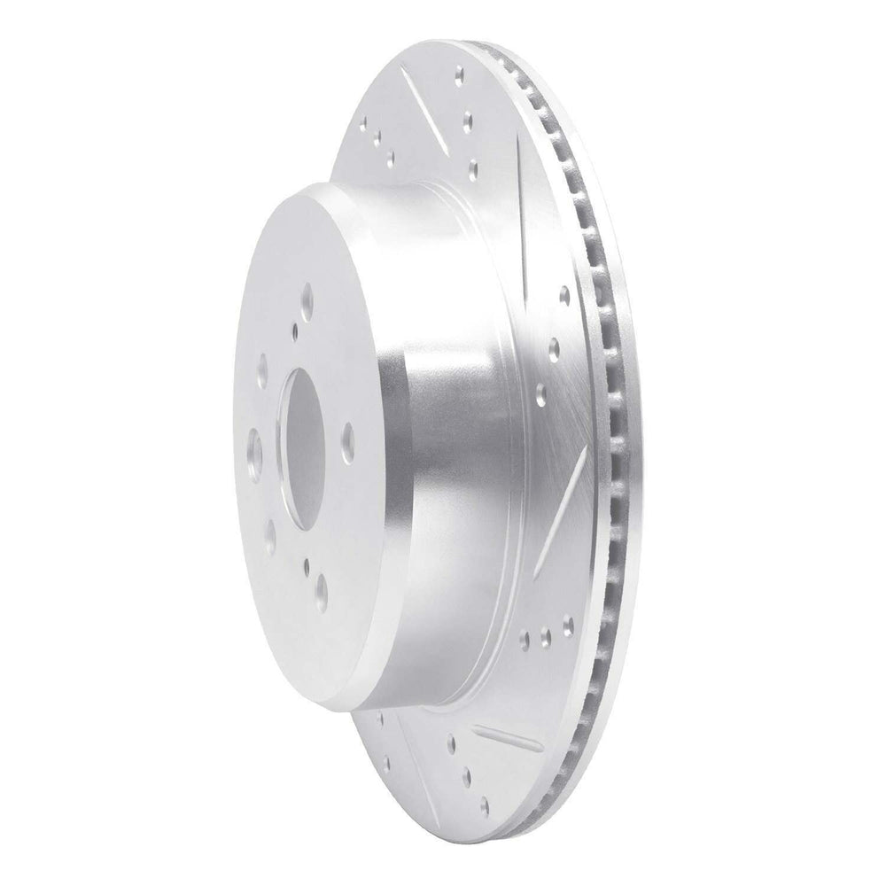 R1 Concepts Brake Rotor Drilled and Slotted Silver Fits Lexus GS200t