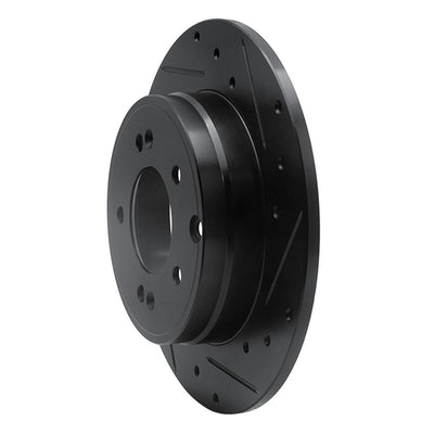 R1 05-20 Hyundai Azera Rear Right Drilled & Slotted Black Brake Rotor