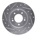 R1 05-20 Hyundai Azera Rear Right Drilled & Slotted Black Brake Rotor