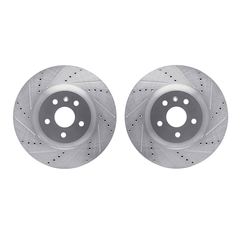 R1 09-17 Buick Regal Front Drilled & Slotted Silver Brake Rotor Set