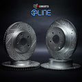 R1 16-25 Honda Passport Front & Rear Drilled & Slotted Silver Brake Rotor Set