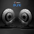 R1 86-92 Toyota Supra Front & Rear Drilled & Slotted Black Brake Rotor Set