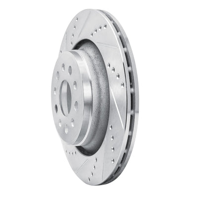 R1 Concepts Brake Rotor Drilled and Slotted Silver Fits Maserati Ghibli