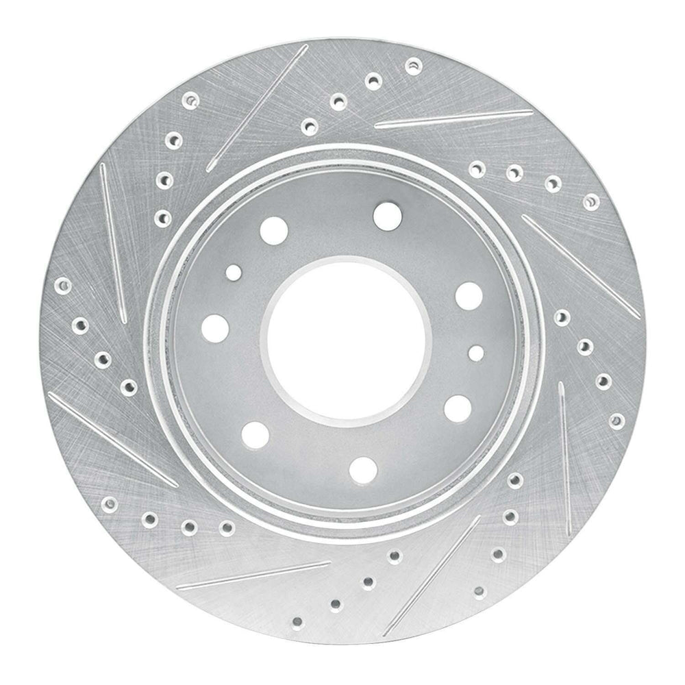 R1 Concepts Brake Rotor Drilled and Slotted Silver Fits Ford F-150