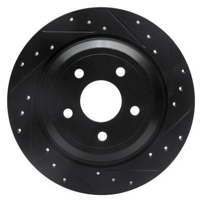 R1 Concepts Brake Rotor Drilled and Slotted Silver Fits Ford Focus