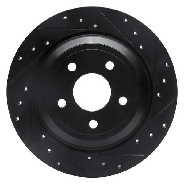 R1 Concepts Brake Rotor Drilled and Slotted Silver Fits Ford Focus
