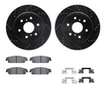 R1 07-20 Cadillac Escalade EXT Rear Drill/Slot Black Rotors w/Ceramic Pads