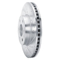 R1 21-22 Chevrolet Colorado Front Right Drilled & Slotted Black Brake Rotor