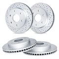 R1 07-20 Cadillac Escalade Front & Rear Drilled & Slotted Carbon Coated Brake Rotor Set