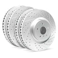 R1 07-20 Cadillac Escalade Front & Rear Drilled & Slotted Carbon Coated Brake Rotor Set