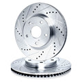 R1 91-95 Toyota MR2 Rear Drilled & Slotted Silver Brake Rotor Set