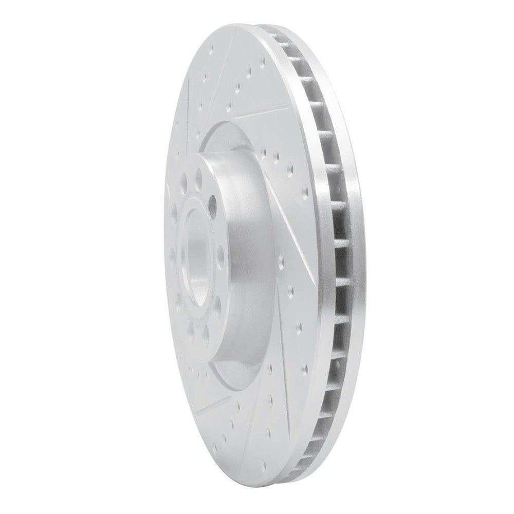 R1 Concepts Brake Rotor Drilled and Slotted Silver Fits Audi A6