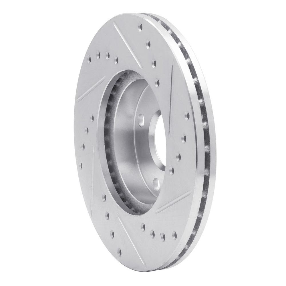 R1 Concepts Brake Rotor Drilled and Slotted Silver Fits Ford Escort