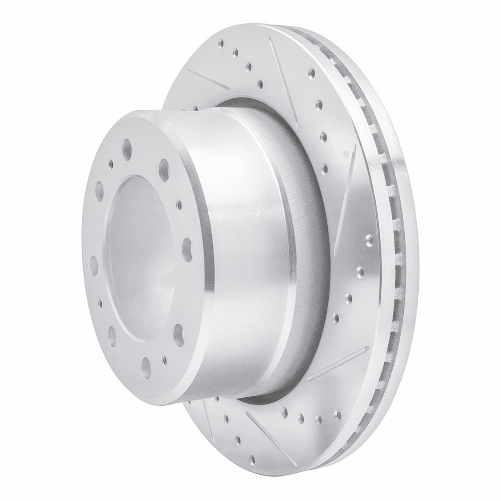 R1 09-25 Dodge Ram 3500 Rear Right Drilled & Slotted Black Brake Rotor