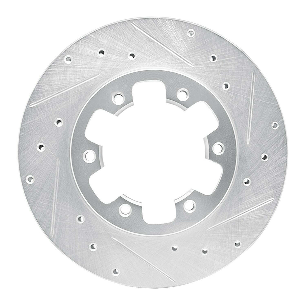 R1 83-85 Nissan 720 DATSUN Front Right Drilled & Slotted Black Brake Rotor