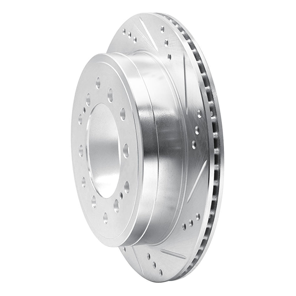 R1 Concepts Brake Rotor Drilled and Slotted Silver Fits Lexus GX460
