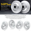 R1 06-10 Jeep Grand Cherokee Front & Rear Drilled & Slotted Carbon Coated Brake Rotor Set
