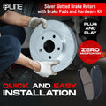 R1 Concepts Brake Rotors - Slotted - Silver w/ 5000 Oep Pads Hdw Fits Chevrolet C1500