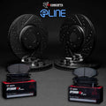 R1 14-15 Lexus IS250 Front & Rear Drill/Slot Black Rotors w/Optimum Pads