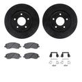 R1 07-24 Chrysler 200 Front Drilled & Slotted Black Brake Rotor Set w/Optimum OE Pads and Hardware