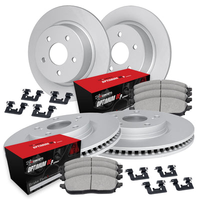 R1 Concepts Brake Rotors - Carbon Coated w/ Optimum Oe Pads Hdw Fits Audi A5