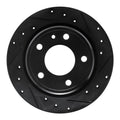 R1 Concepts Brake Rotor Drilled and Slotted Silver Fits BMW M3