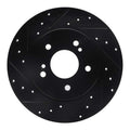 R1 96-98 Mercedes-Benz SL320 Rear Left Drilled & Slotted Black Brake Rotor