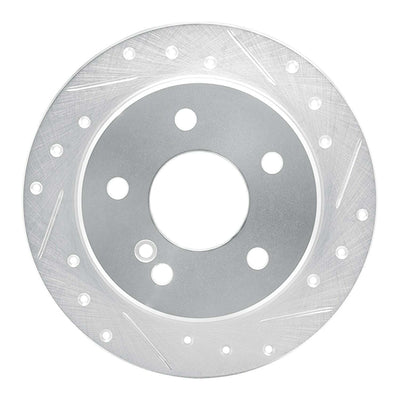 R1 94-98 Mercedes-Benz C220 Rear Right Drilled & Slotted Black Brake Rotor