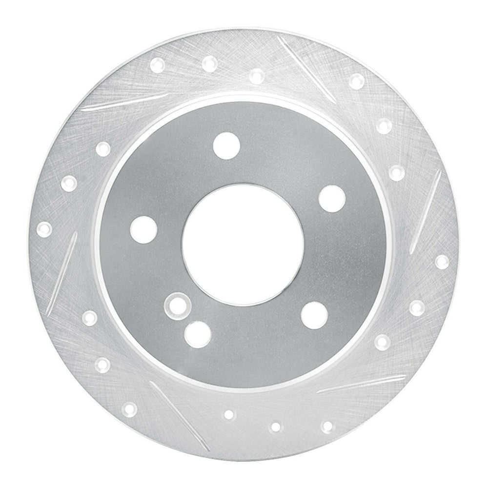 R1 94-98 Mercedes-Benz C220 Rear Right Drilled & Slotted Black Brake Rotor
