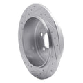 R1 07-12 Dodge Nitro Rear Right Drilled & Slotted Black Brake Rotor