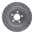 R1 07-12 Dodge Nitro Rear Right Drilled & Slotted Black Brake Rotor