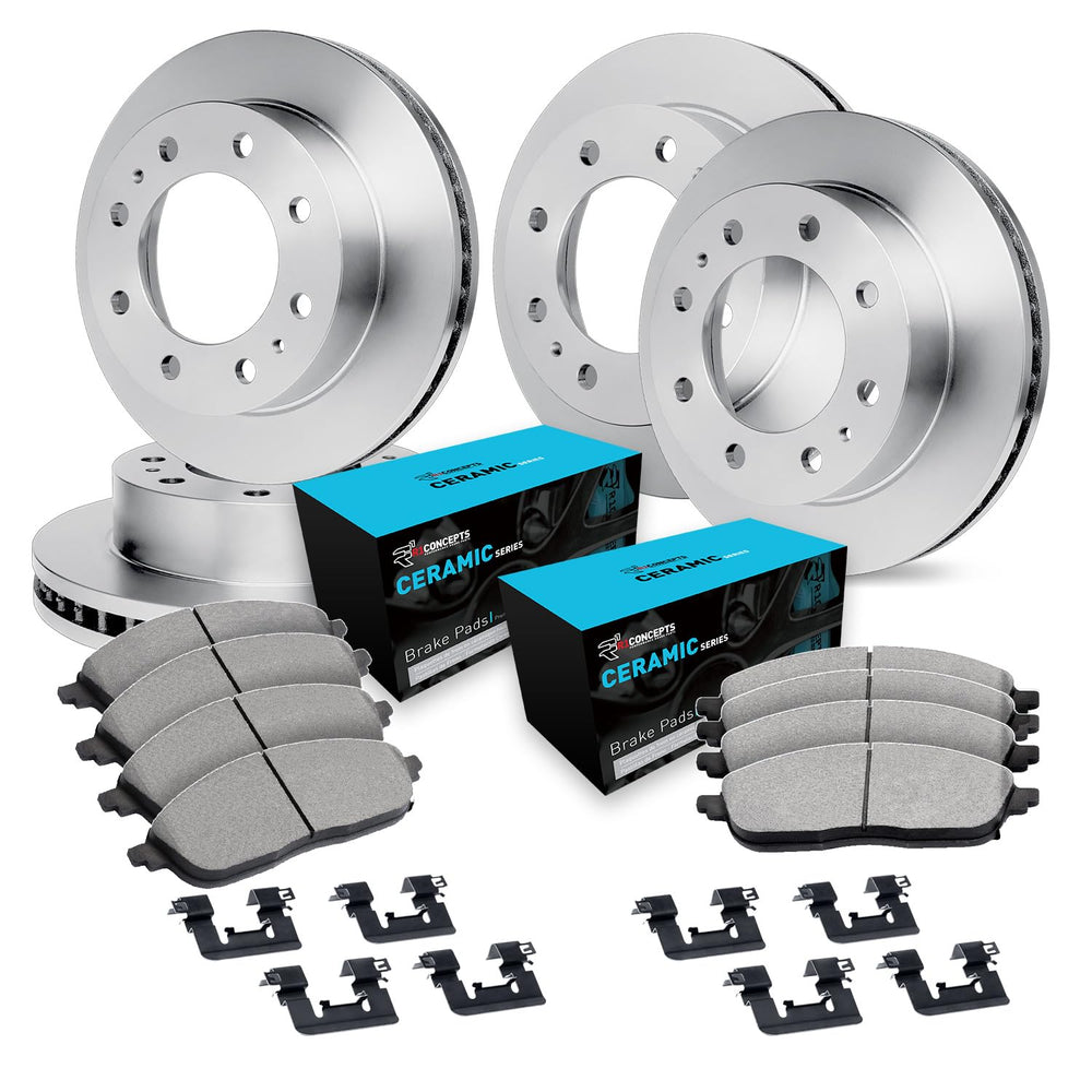 R1 Concepts E- Line Series Brake Rotor with Ceramic Brake Pads Hdw Fits Cadillac DTS