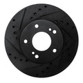 R1 89-90 Nissan 300ZX Front Left Drilled & Slotted Black Brake Rotor