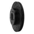 R1 89-90 Nissan 300ZX Front Left Drilled & Slotted Black Brake Rotor
